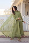 KA 1089 Russian Silk Anarkali Kurtis With Bottom Dupatta Wholesale Market In Surat 